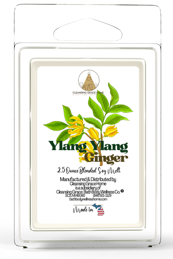 Ylang Ginger Scented 2.5 Ounce Wax Cubes for Tealight or UL-Listed Electric Warmer by Cleansing Grace