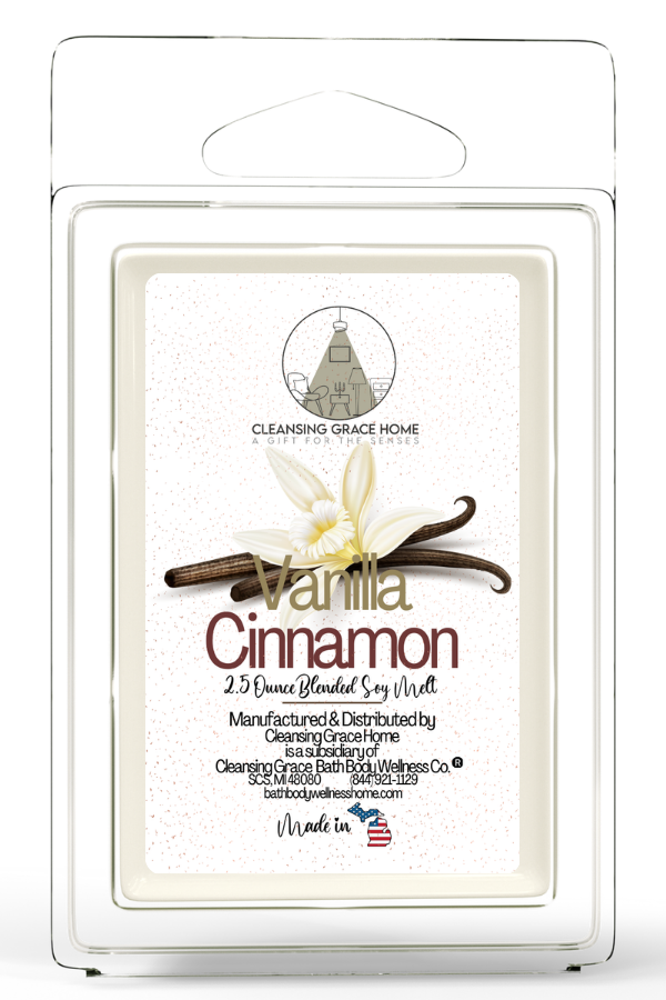 Vanilla Cinnamon Scented 2.5 Ounce Wax Cubes for Tealight or UL-Listed Electric Warmer by Cleansing Grace