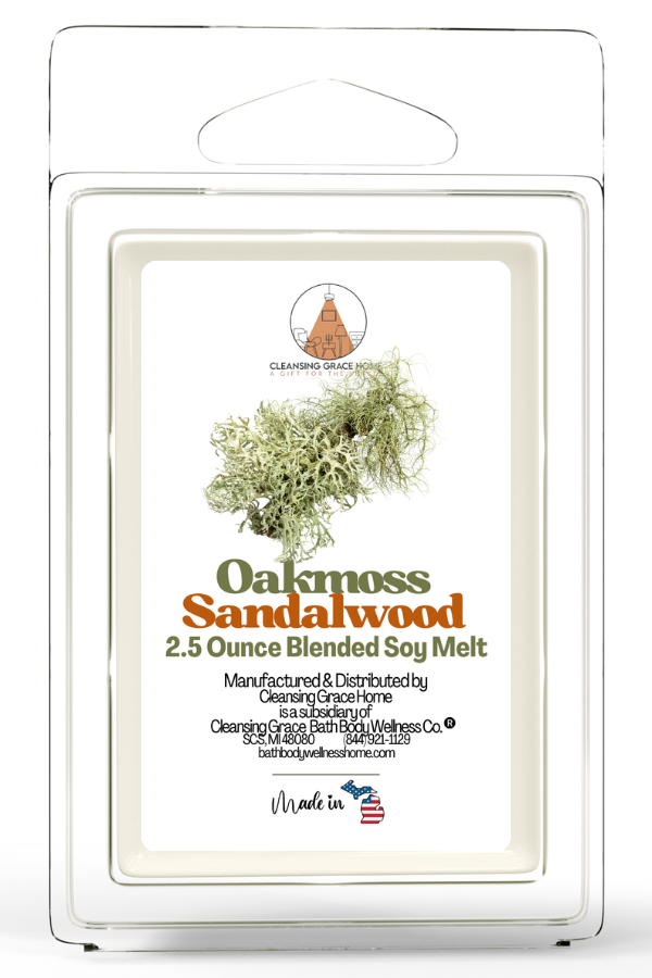 Oakmoss Sandalwood Scented 2.5 Ounce Wax Cubes for Tealight or UL-Listed Electric Warmer by Cleansing Grace