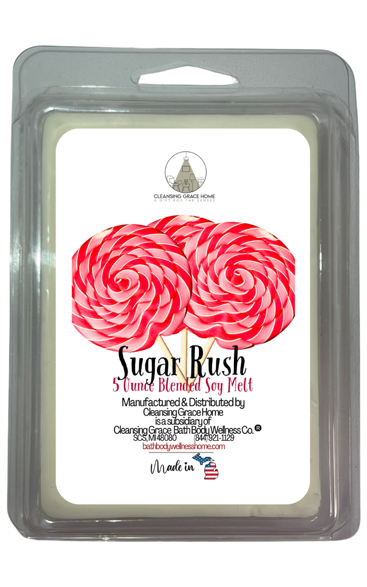 Sugar Rush Scented 5 Ounce Double Pack Wax Cubes for Tealight or UL-Listed Electric Warmer by Cleansing Grace