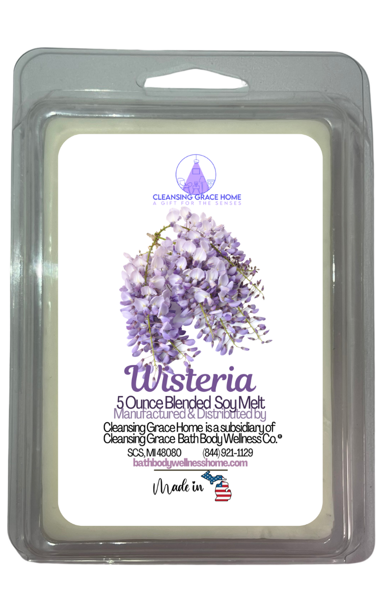 Wisteria Scented 5 Ounce Double Pack Wax Cubes for Tealight or UL-Listed Electric Warmer by Cleansing Grace