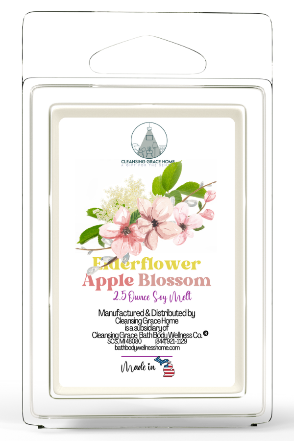 Elderflower Apple Blossom Scented 2.5 Ounce Wax Cubes for Tealight or UL-Listed Electric Warmer by Cleansing Grace