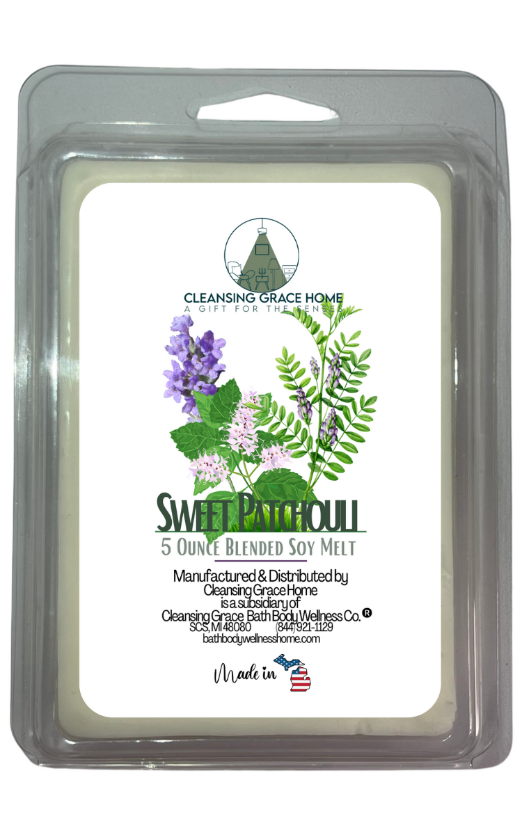 Sweet Patchouli Scented 5 Ounce Double Pack Wax Cubes for Tealight or UL-Listed Electric Warmer by Cleansing Grace