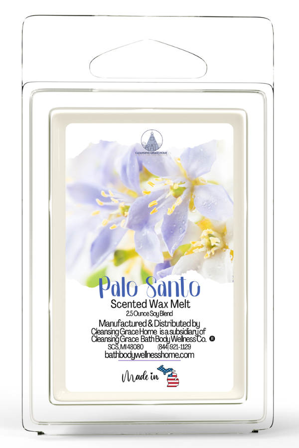 Palo Santo Masculine Scented 2.5 Ounce Wax Cubes for Tealight or UL-Listed Electric Warmer by Cleansing Grace