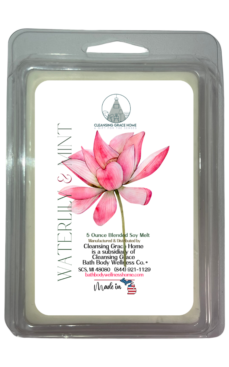 Waterlily Mint Scented 5 Ounce Double Pack Wax Cubes for Tealight or UL-Listed Electric Warmer by Cleansing Grace