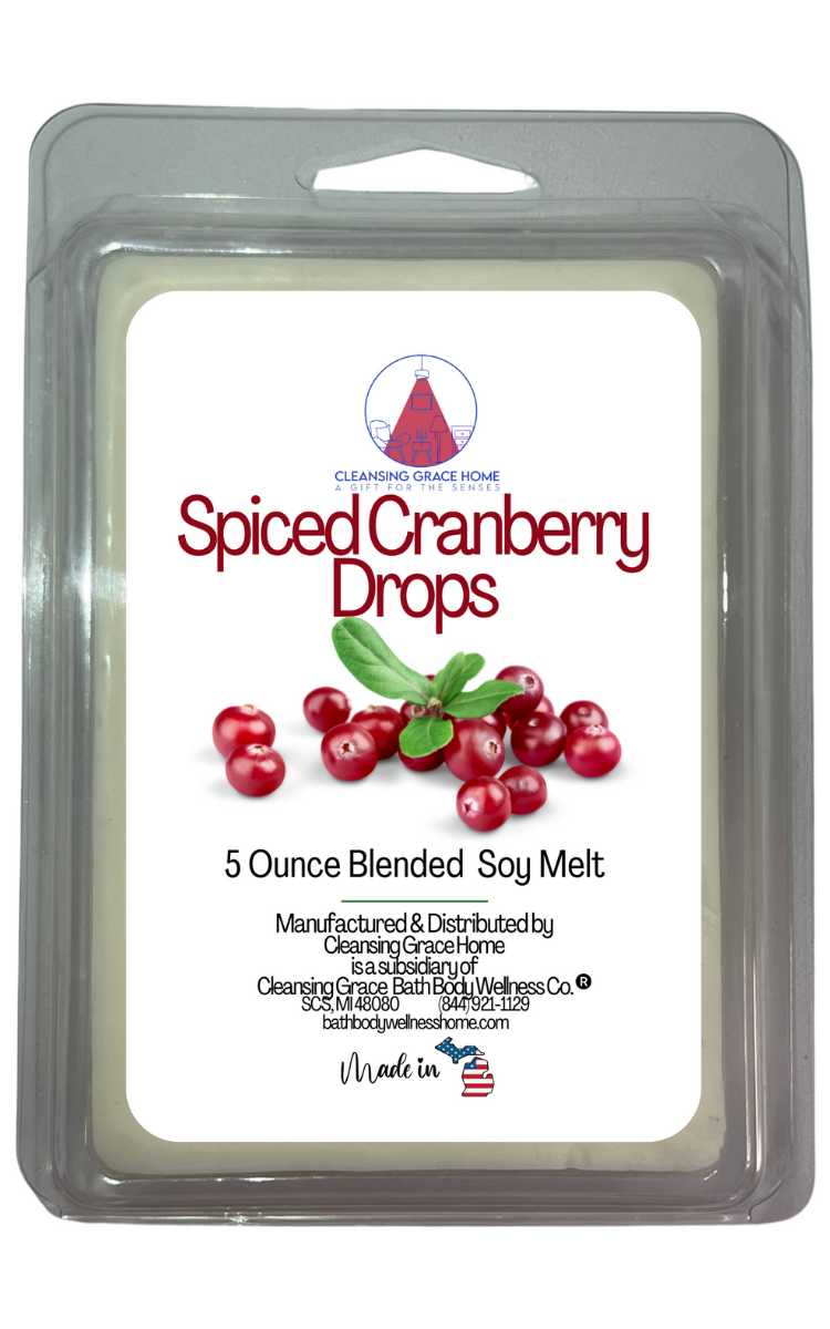 Spiced Cranberry Scented 5 Ounce Double Pack Wax Cubes for Tealight or UL-Listed Electric Warmer by Cleansing Grace