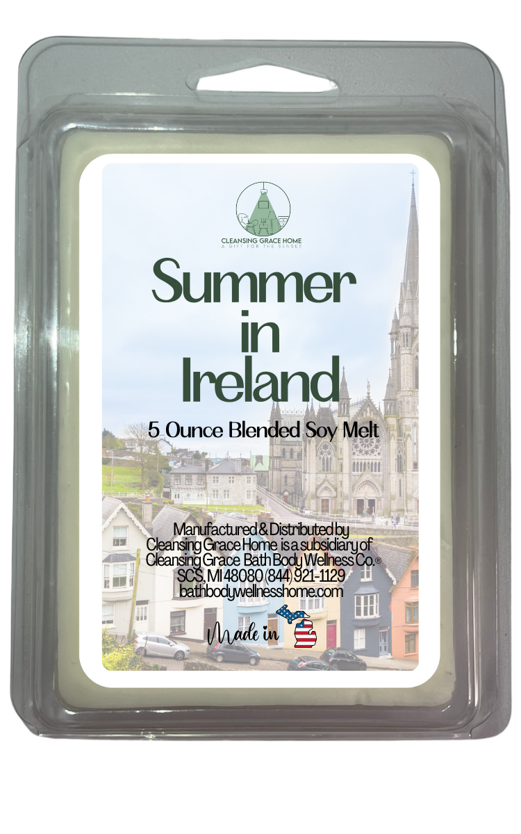 Summer in Ireland Scented 5 Ounce Double Pack Wax Cubes for Tealight or UL-Listed Electric Warmer by Cleansing Grace