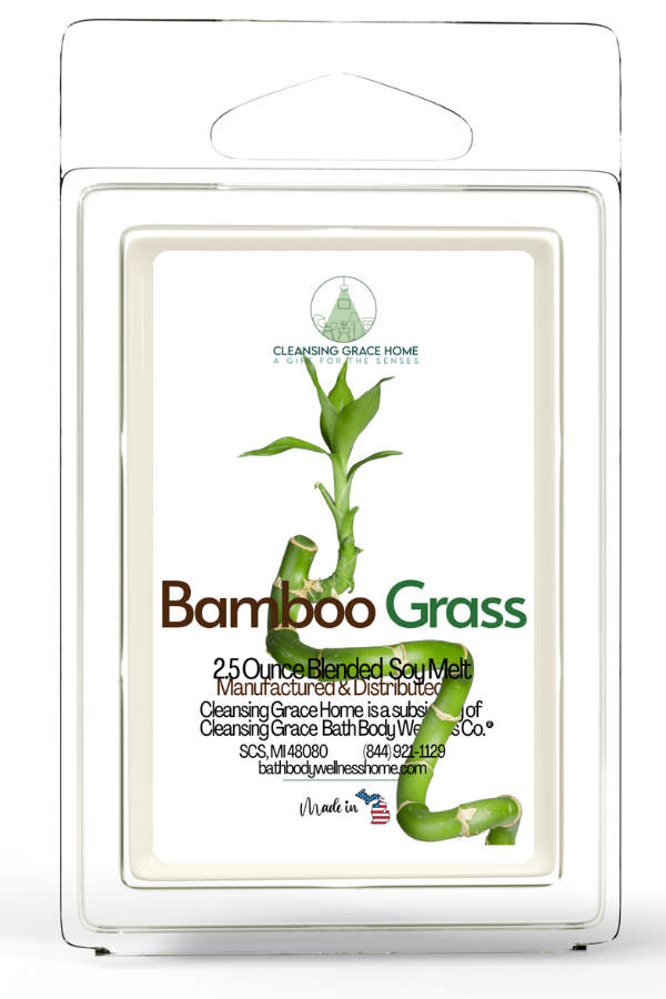 Bamboo Grass Scented 2.5 Oz Wax Melt for Tealight or UL-Listed Electric Warmer by Cleansing Grace (Earthy Aroma)