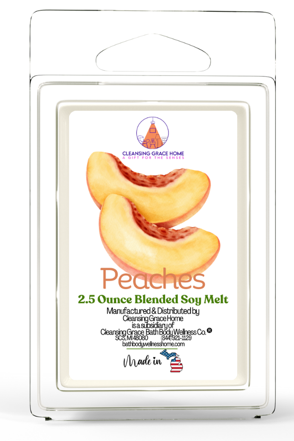 Peach Scented 2.5 Ounce Wax Cubes for Tealight or UL-Listed Electric Warmer by Cleansing Grace