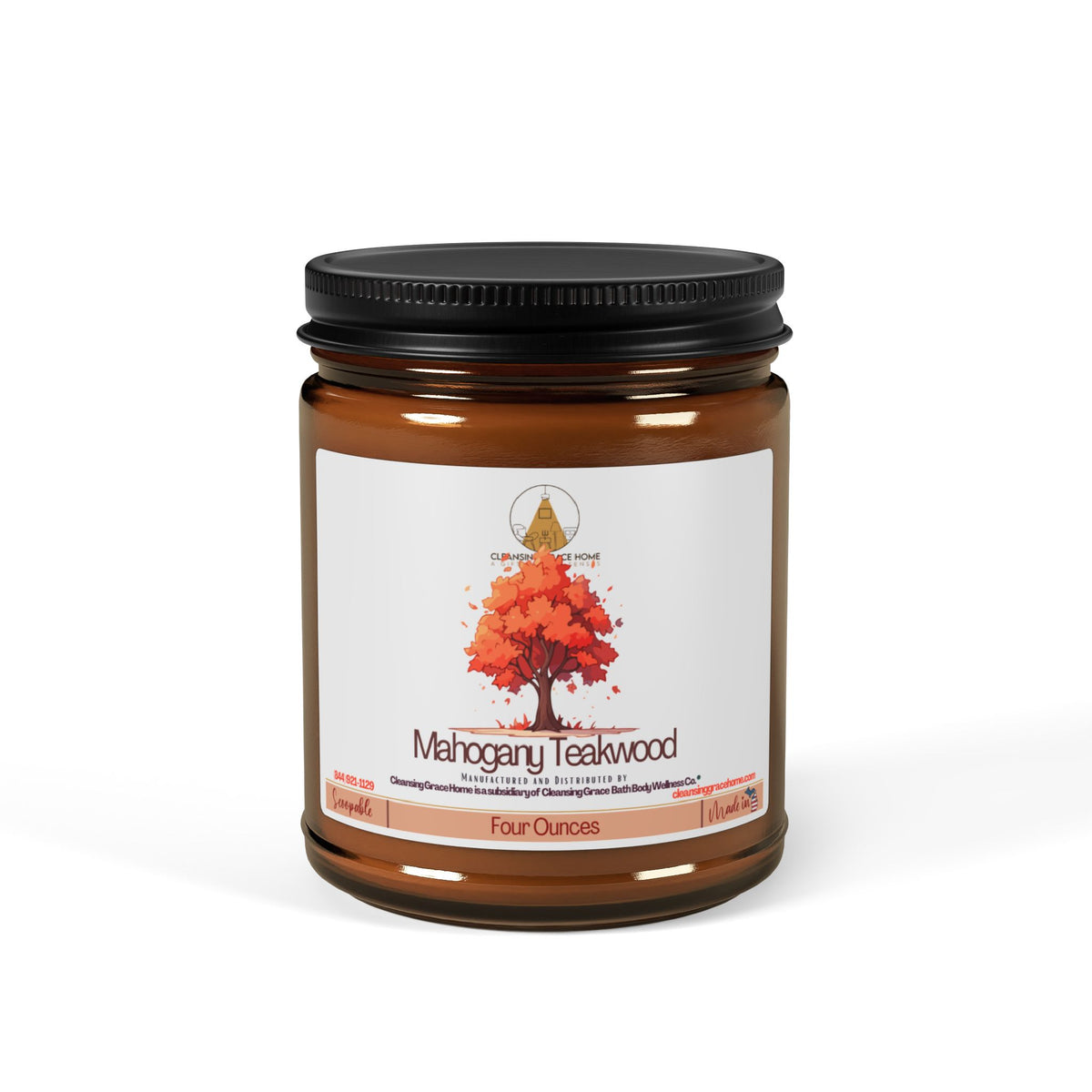 Mahogany Teakwood Scented 4 oz Spoonable Wax for Tealight or UL-Listed Warmer