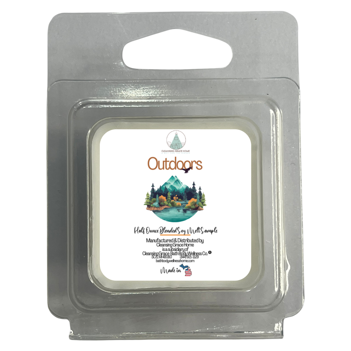 Outdoors Masculine Scented Half Ounce Wax Melt Sample for Warmers by Cleansing Grace