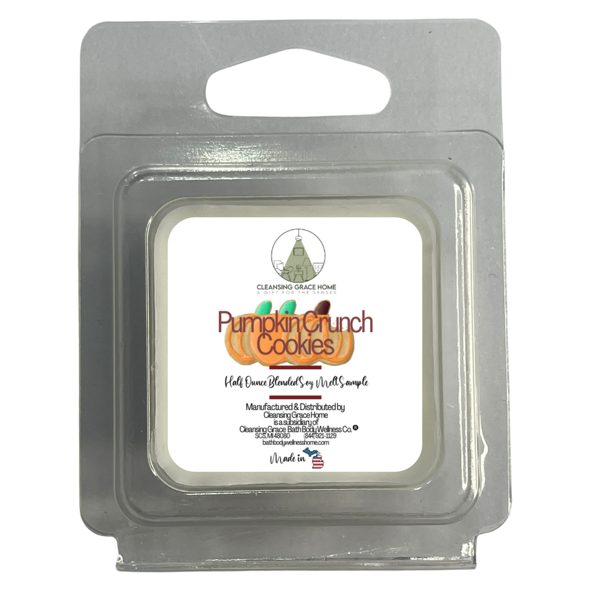 Pumpkin Crunch Cookies Scented Half Ounce Wax Melt Sample for Warmers by Cleansing Grace