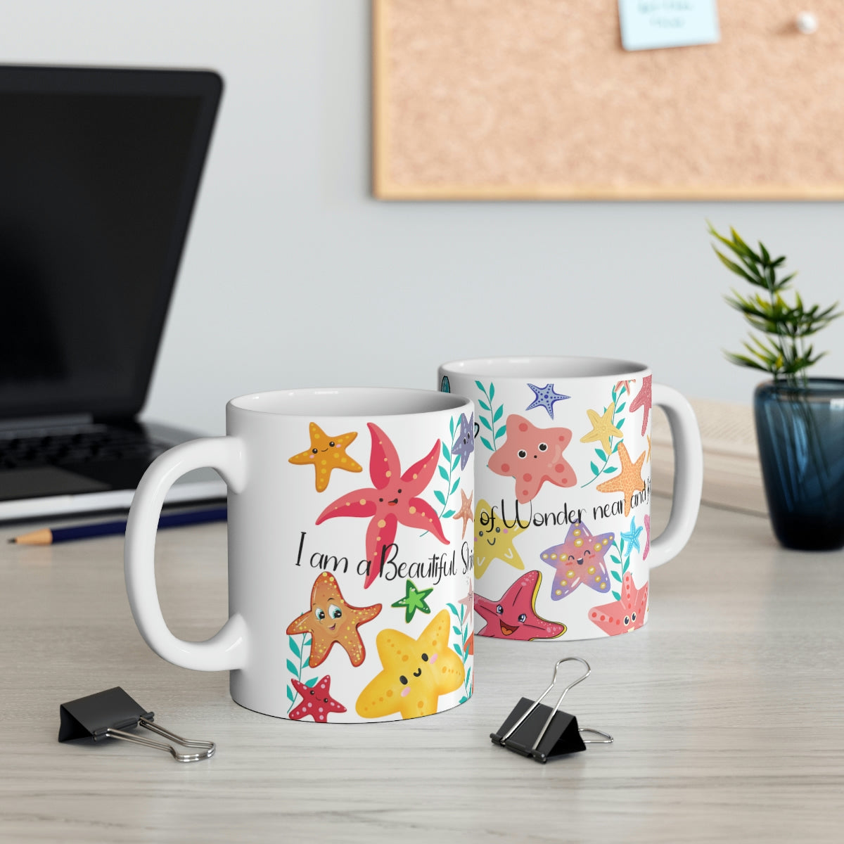 Star Fish | Sea Star | I am a Beautiful Shining Star Multi Purpose 15 Ounce Mug