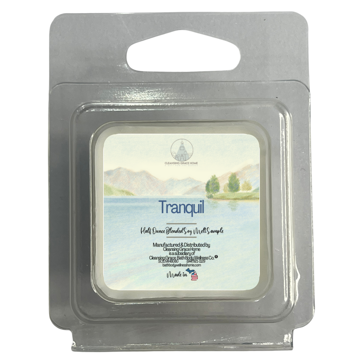 Tranquil Fresh Scented Half Ounce Wax Melt Sample for Warmers by Cleansing Grace