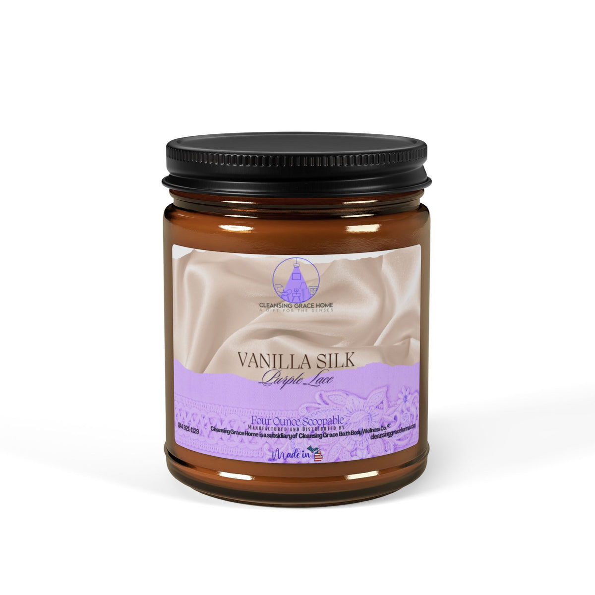 Purple Lace Vanilla Silk Feminine 4 oz Spoonable Wax | UL-Listed Warmer