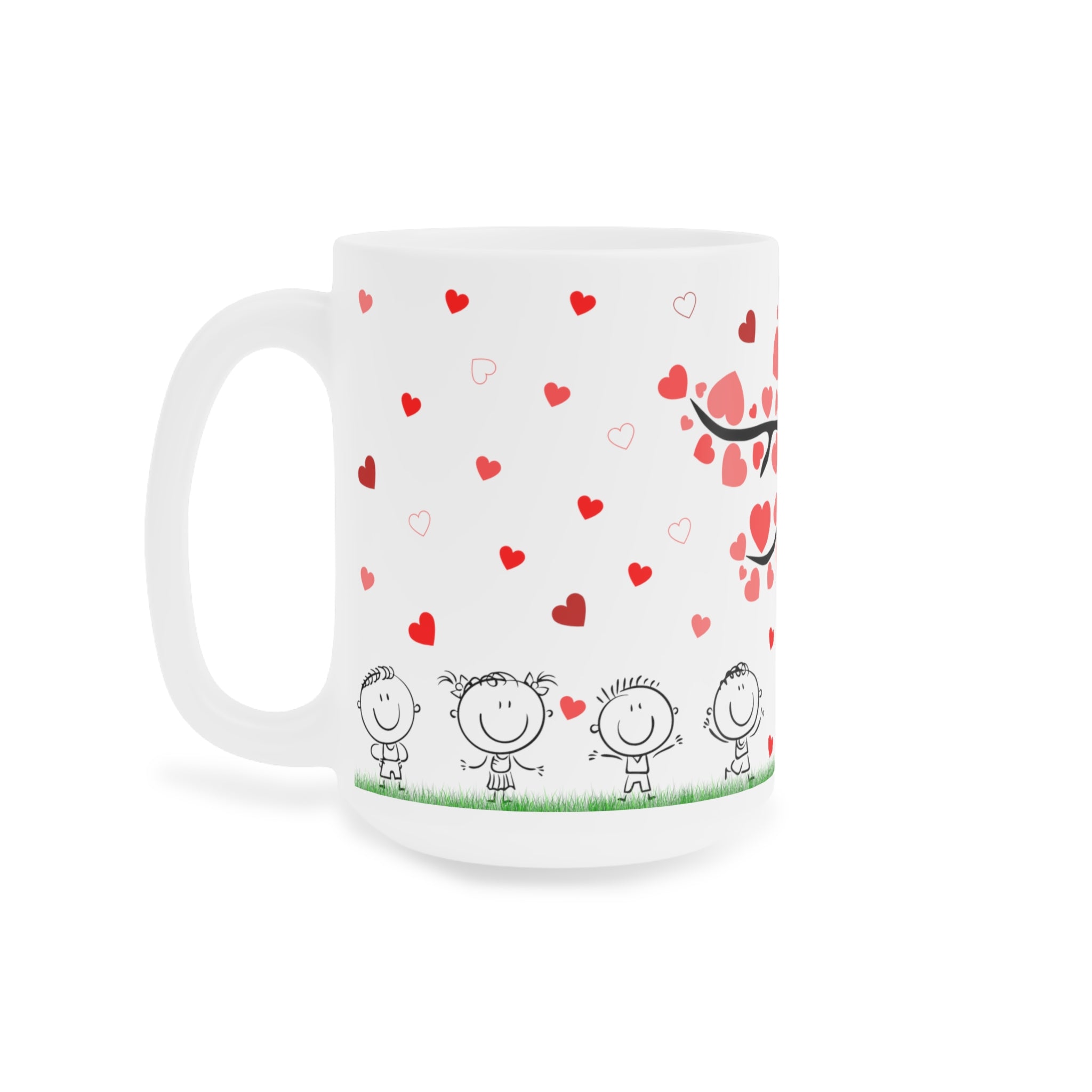 Children Chasing Hearts Multi Purpose 15 Ounce Mug