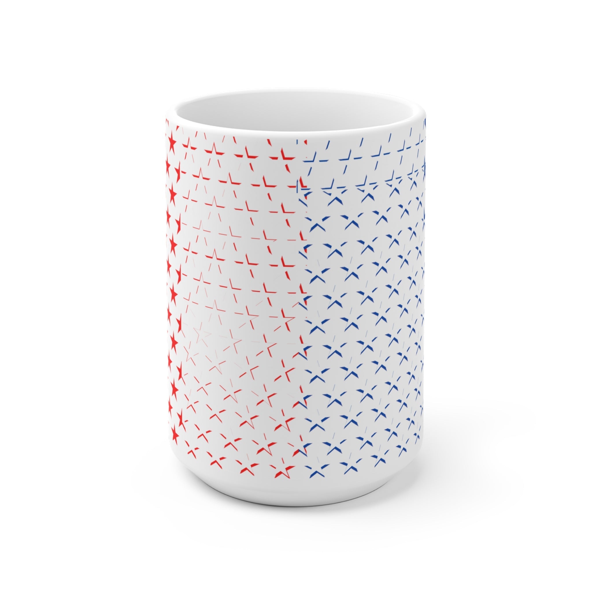 Red White Blue Star Covered Multi Purpose 15 Ounce Mug